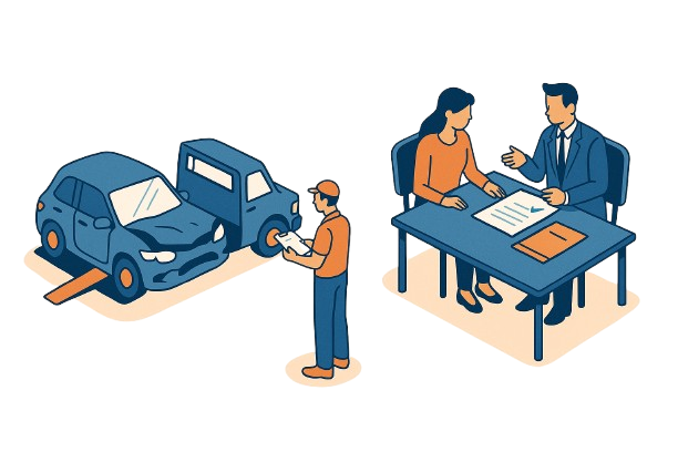 Voorbeeld van autoschade gedekt door autoverzekering